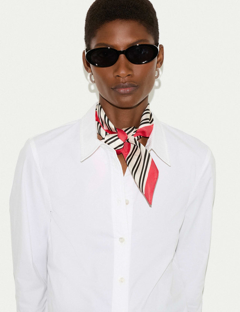 Jigsaw striped square silk scarf 60cm (British brand)