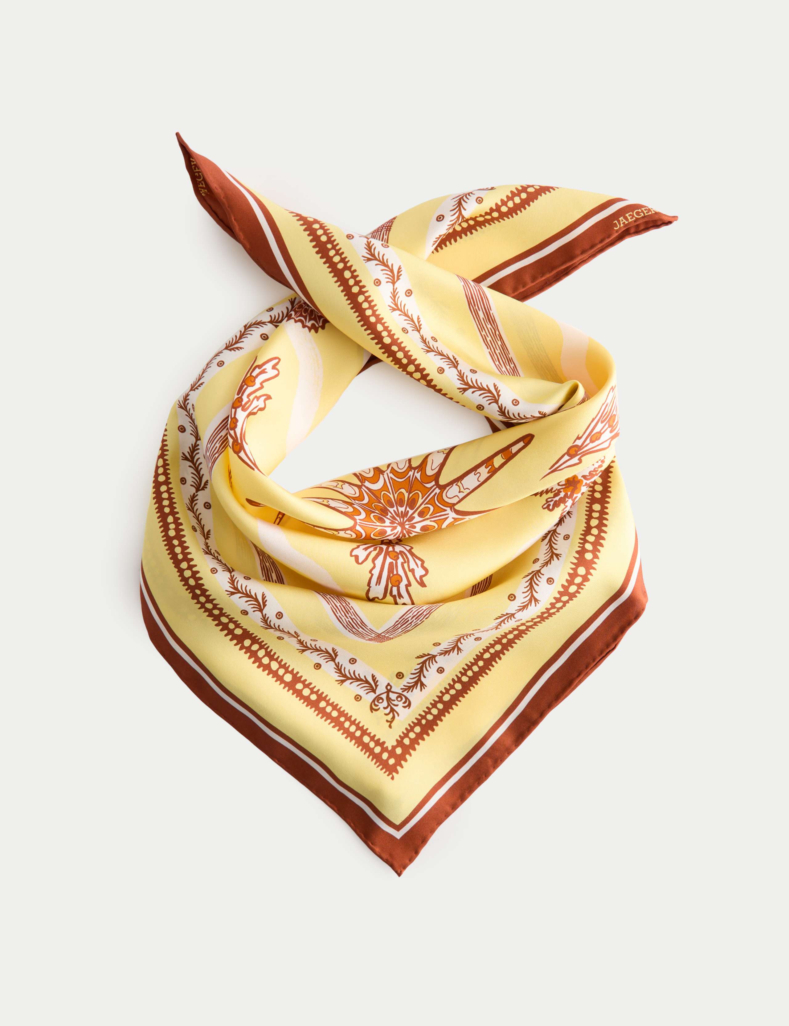 Jaeger pure silk twill printed square scarf 64cm, UK version