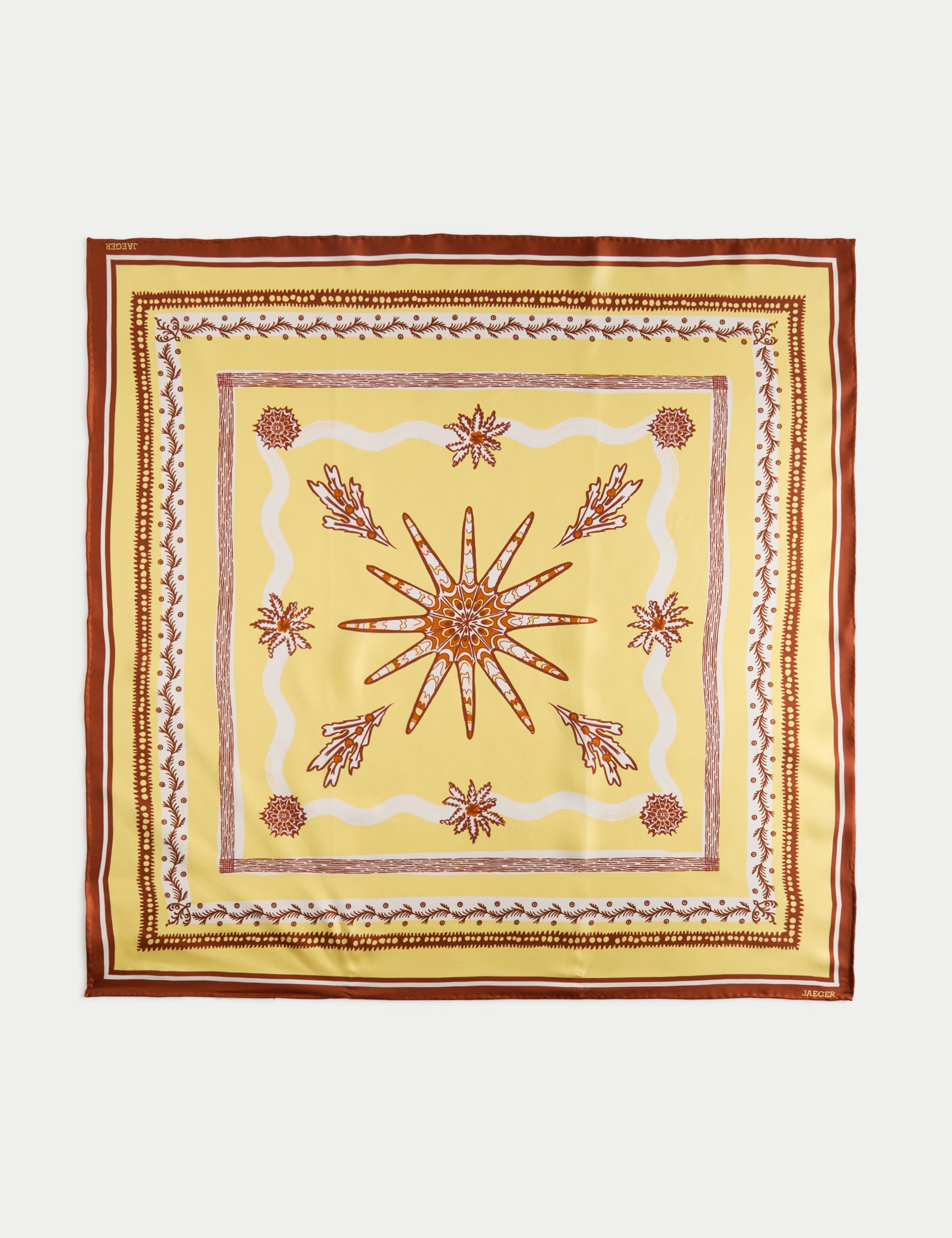Jaeger pure silk twill printed square scarf 64cm, UK version
