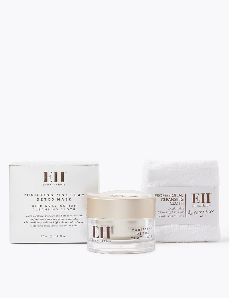 Emma Hardie purifying clay mask with cleansing cloth 50ml, imported from the UK