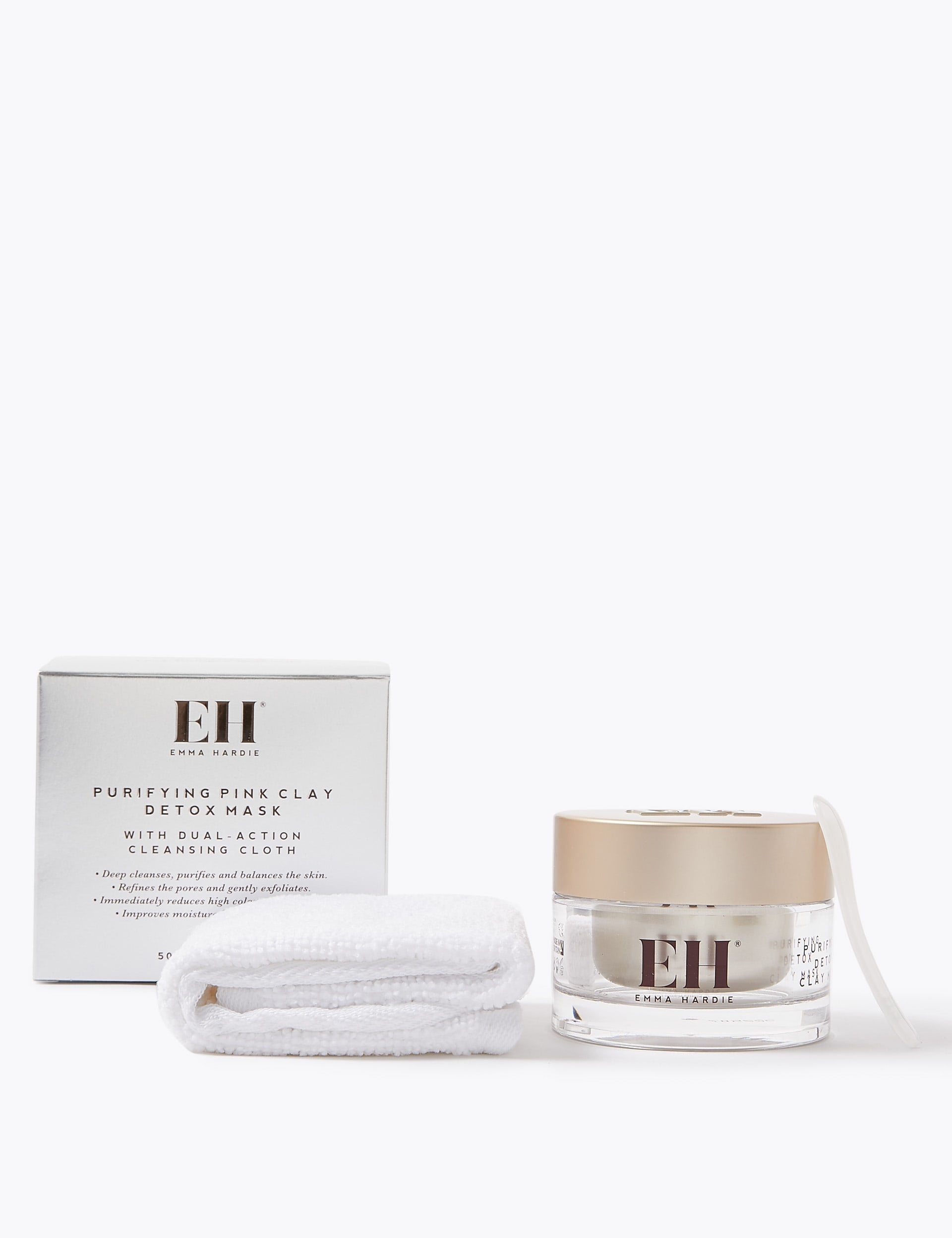 Emma Hardie purifying clay mask with cleansing cloth 50ml, imported from the UK