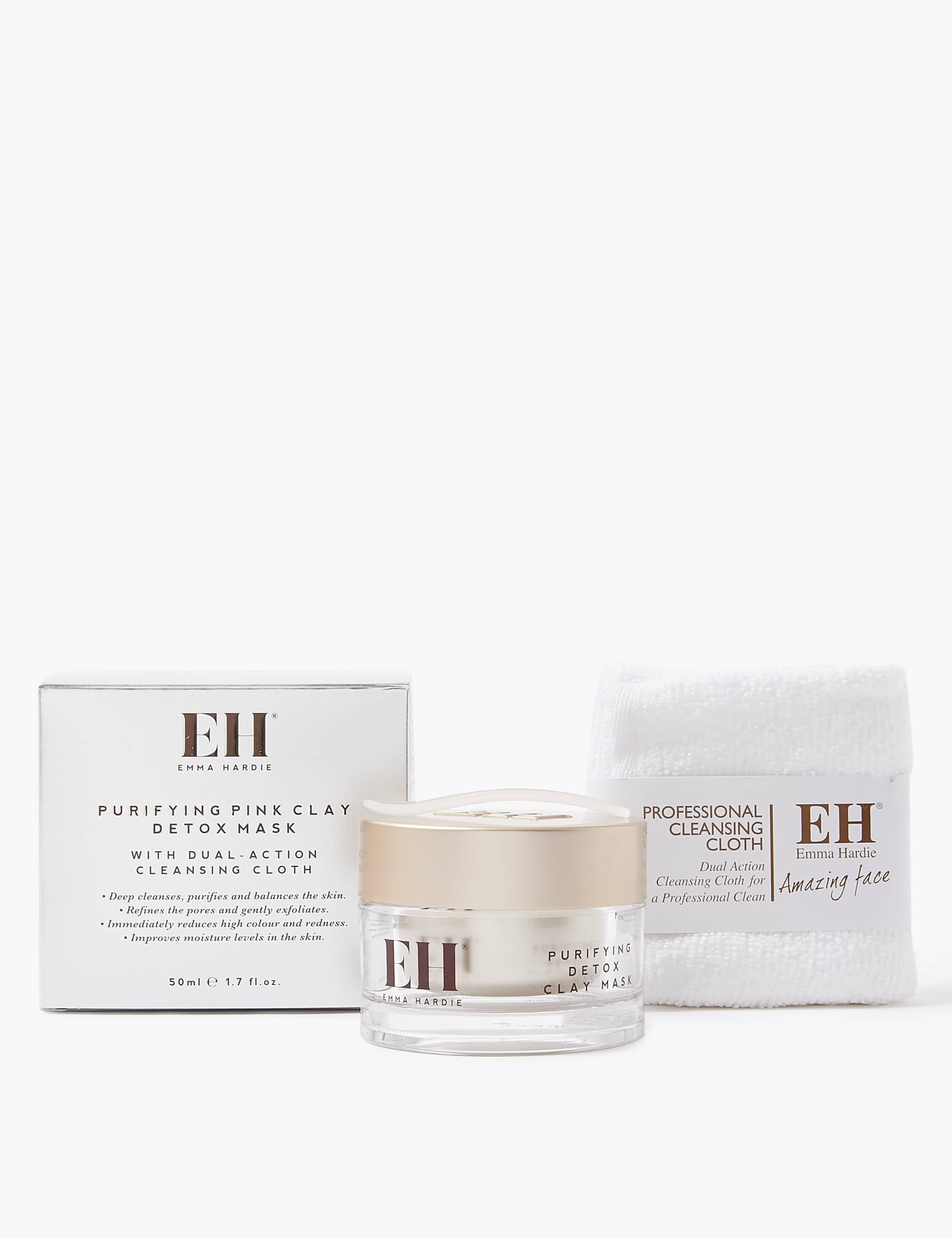 Emma Hardie purifying clay mask with cleansing cloth 50ml, imported from the UK