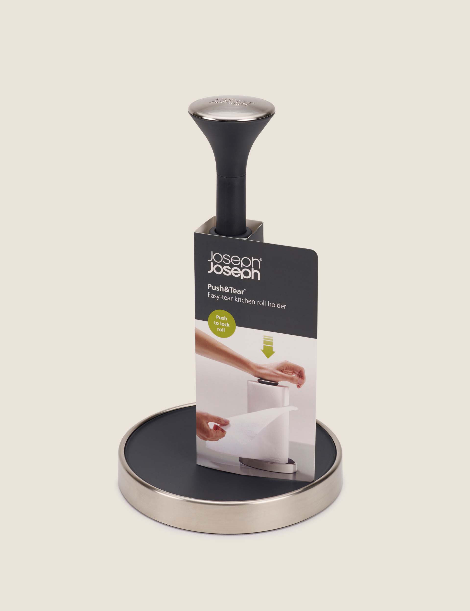 Joseph Joseph Push&Tear Kitchen Roll Holder 28cm, imported from the UK