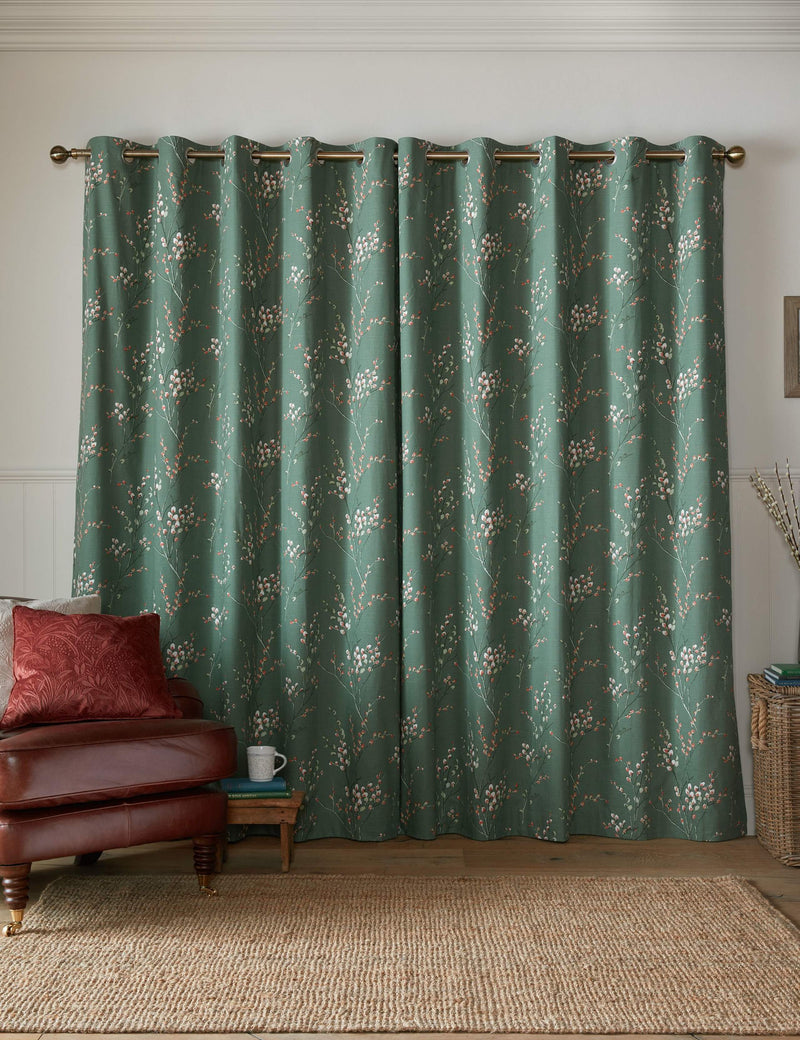 Laura Ashley Pussy Willow eyelet blackout curtains, imported from the UK