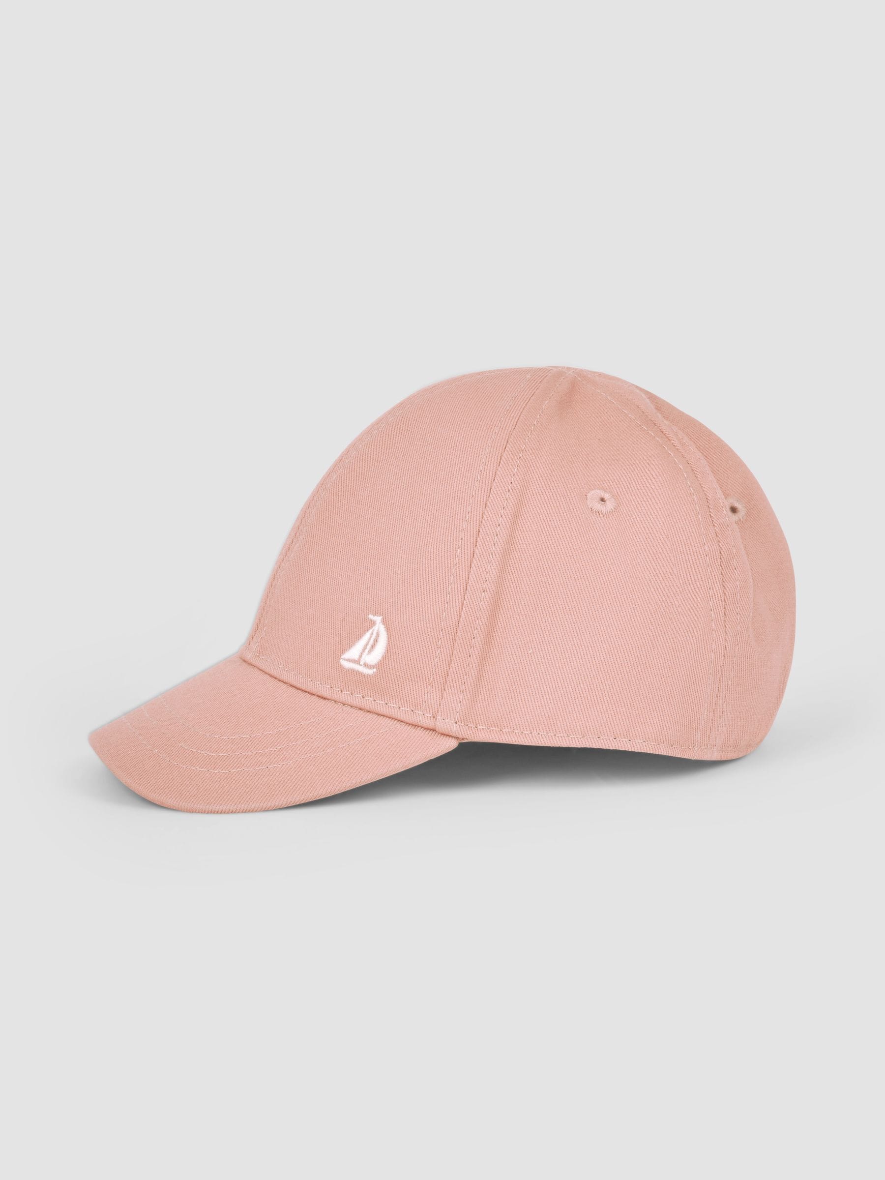 JoJo Maman Bébé pink baseball cap with sailboat embroidery, UK version