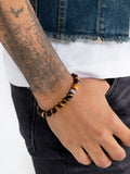 Thomas Sabo obsidian and tiger's eye silver bracelet 0.9cm width (British brand)