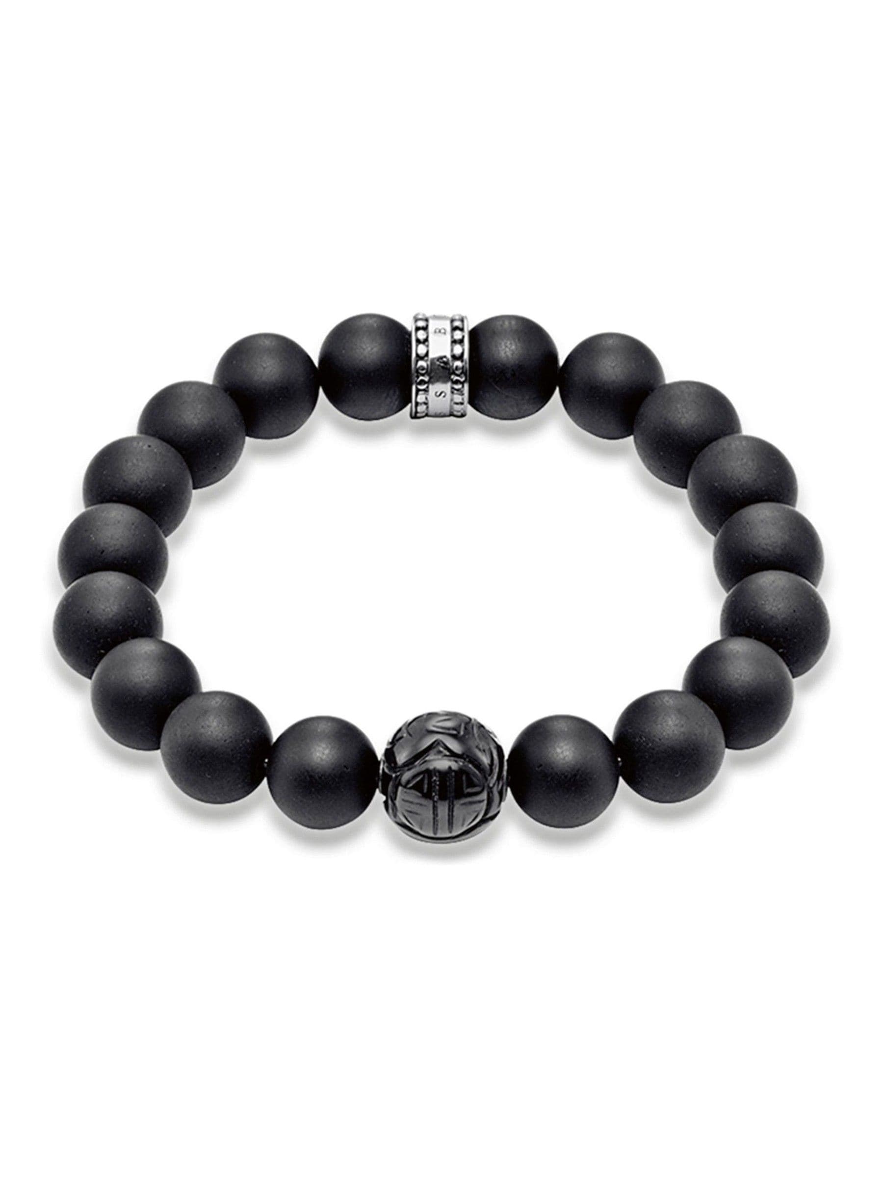 Thomas Sabo Black Rebel Obsidian sterling silver bracelet (British brand)