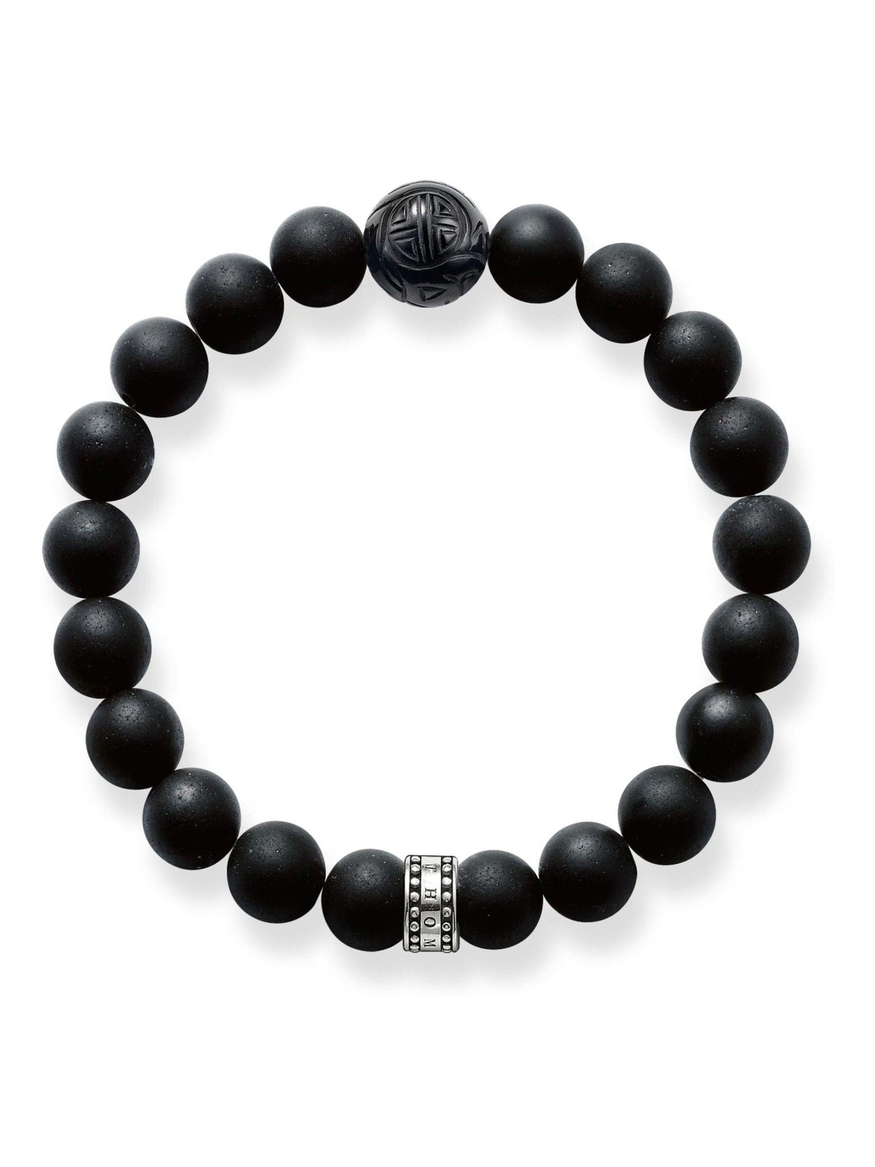 Thomas Sabo Black Rebel Obsidian sterling silver bracelet (British brand)