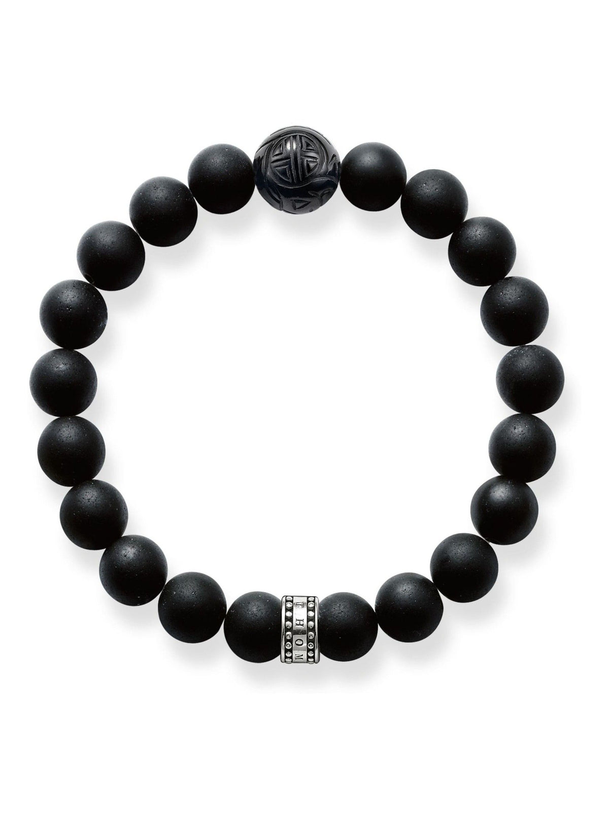 Thomas Sabo Black Rebel Obsidian sterling silver bracelet (British brand)
