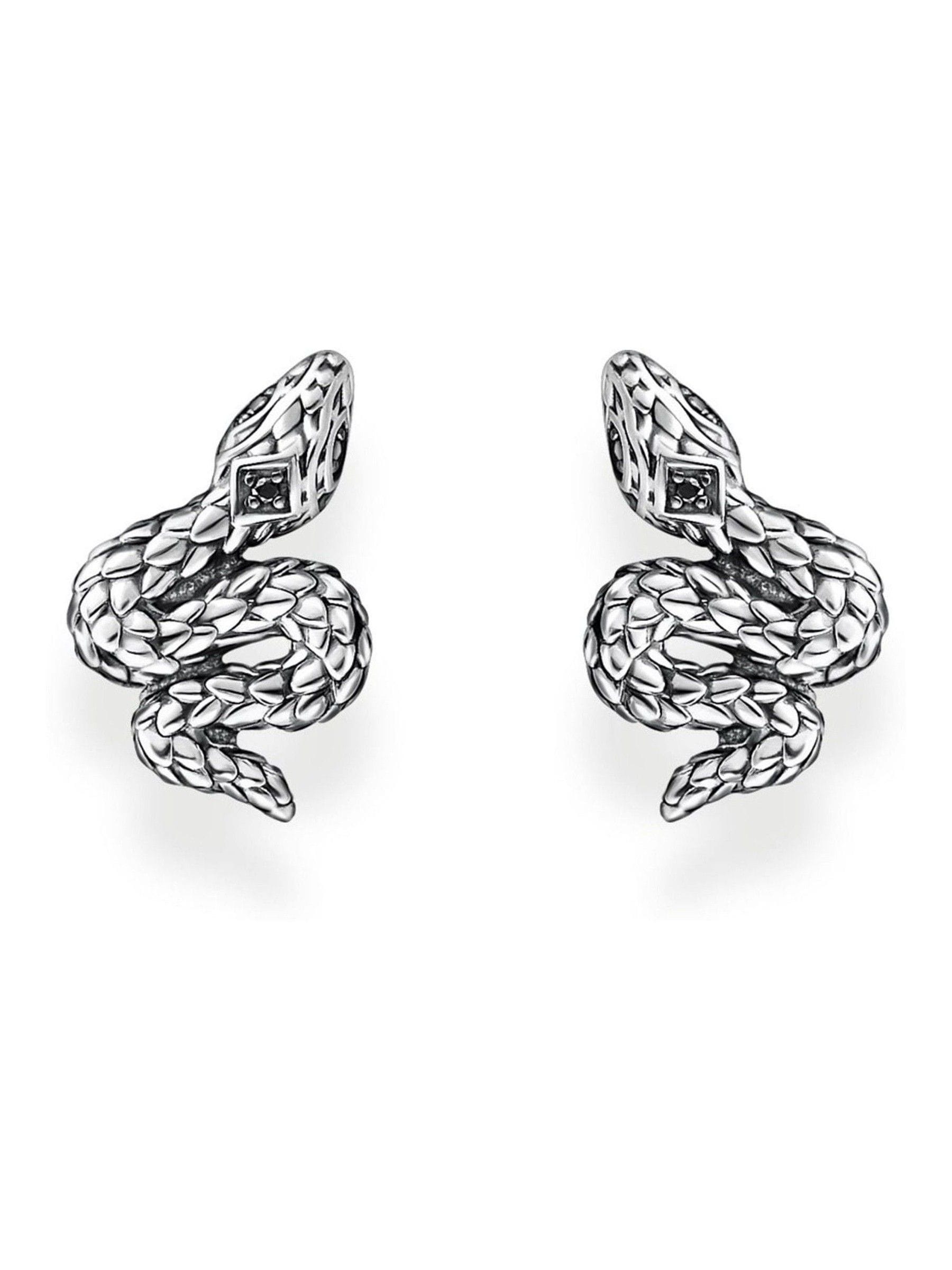 Thomas Sabo black mystic snake 925 silver stud earrings, UK version