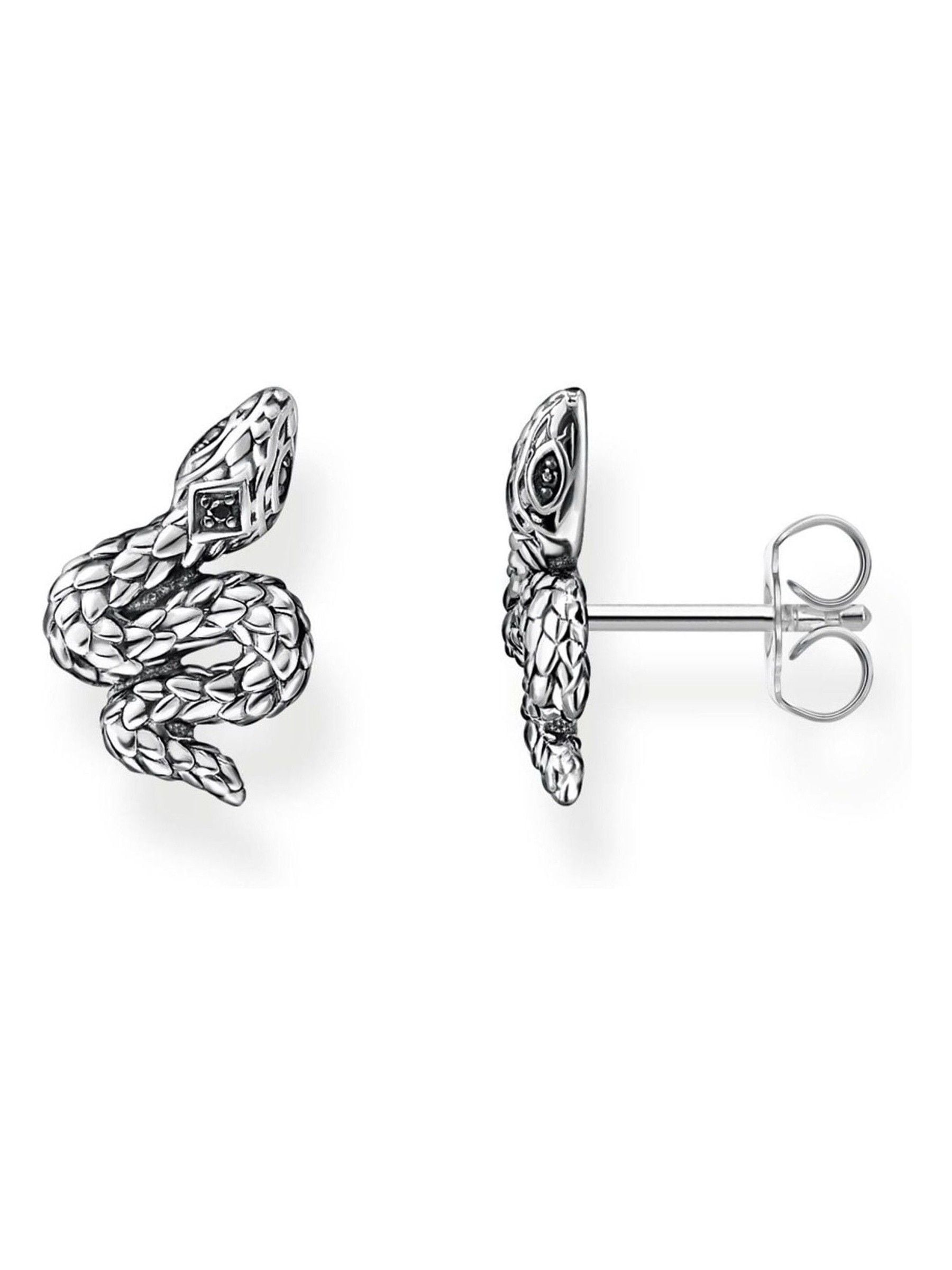 Thomas Sabo black mystic snake 925 silver stud earrings, UK version