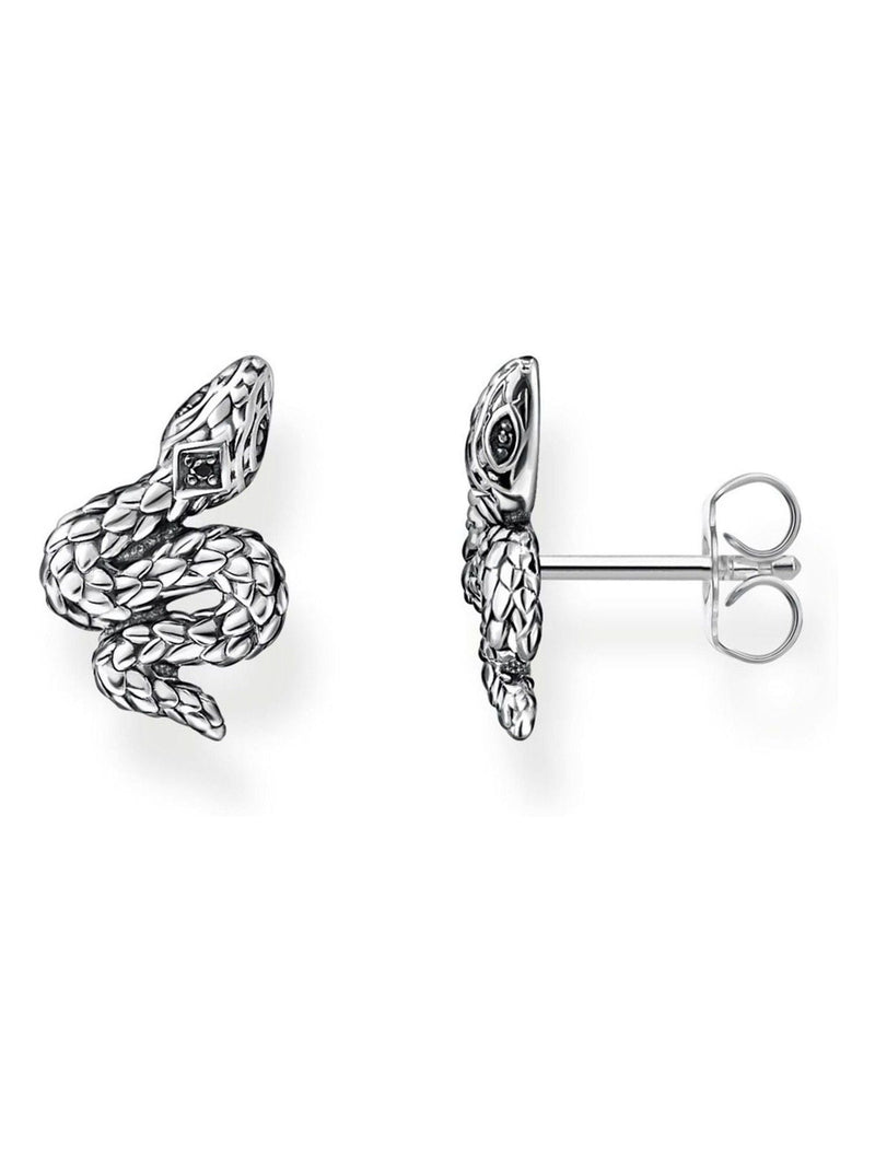 Thomas Sabo black mystic snake 925 silver stud earrings, UK version