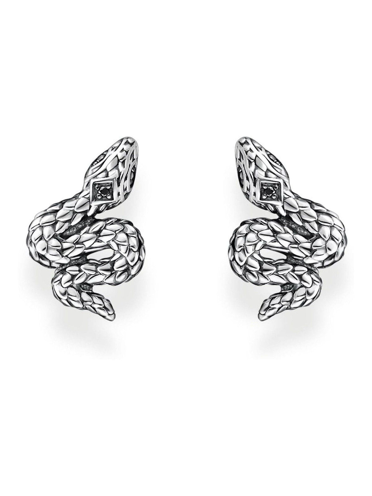 Thomas Sabo black mystic snake 925 silver stud earrings, UK version