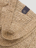 Hush Aster raffia panel tote bag in natural, imported from the UK
