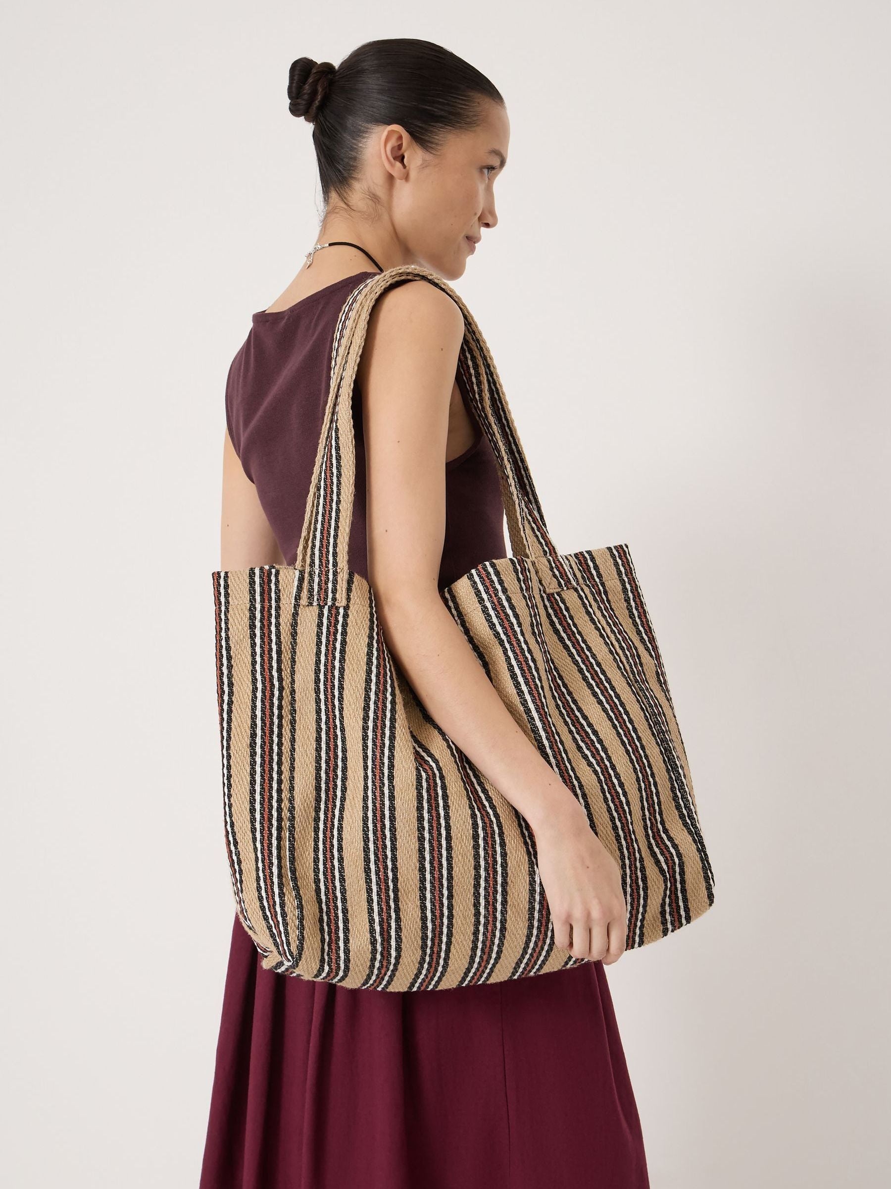 Hush Scout Natural Stripe tote bag - British product