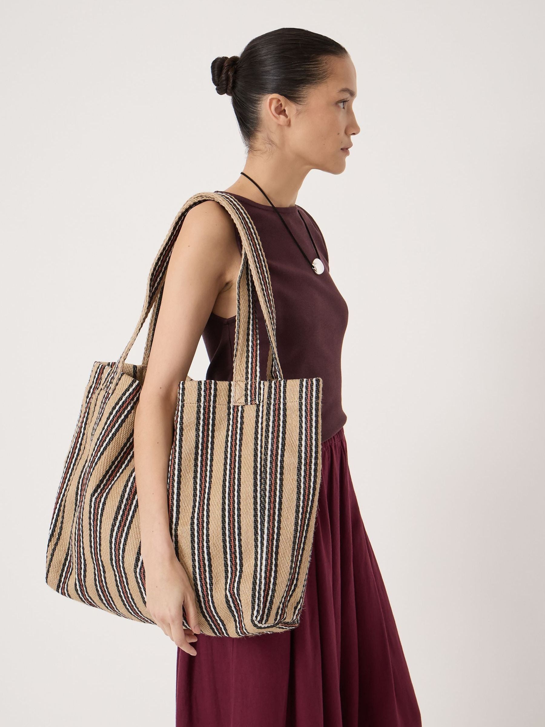 Hush Scout Natural Stripe tote bag - British product