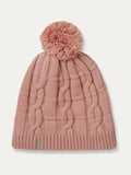 Sealskinz Pink Hemsby Waterproof Cold Weather Cable Knit Bobble Hat