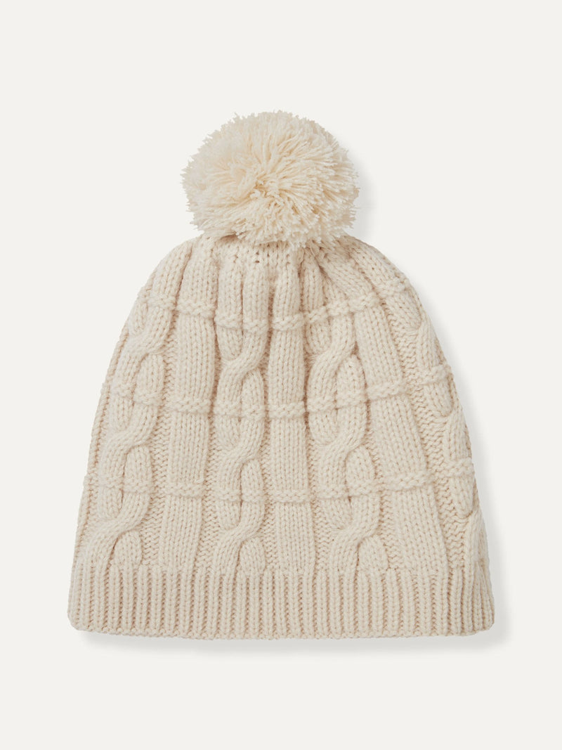 Sealskinz cream cable knit waterproof bobble hat, UK version