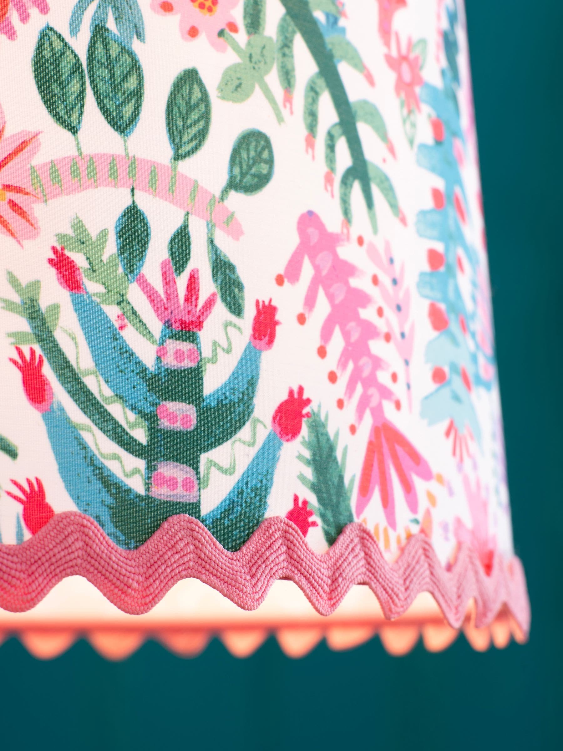 Lucy Tiffney pink floral ricrac lampshade, UK version
