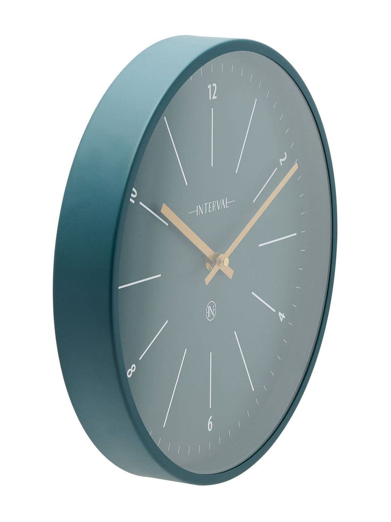 Widdop emerald metal wall clock (British brand)