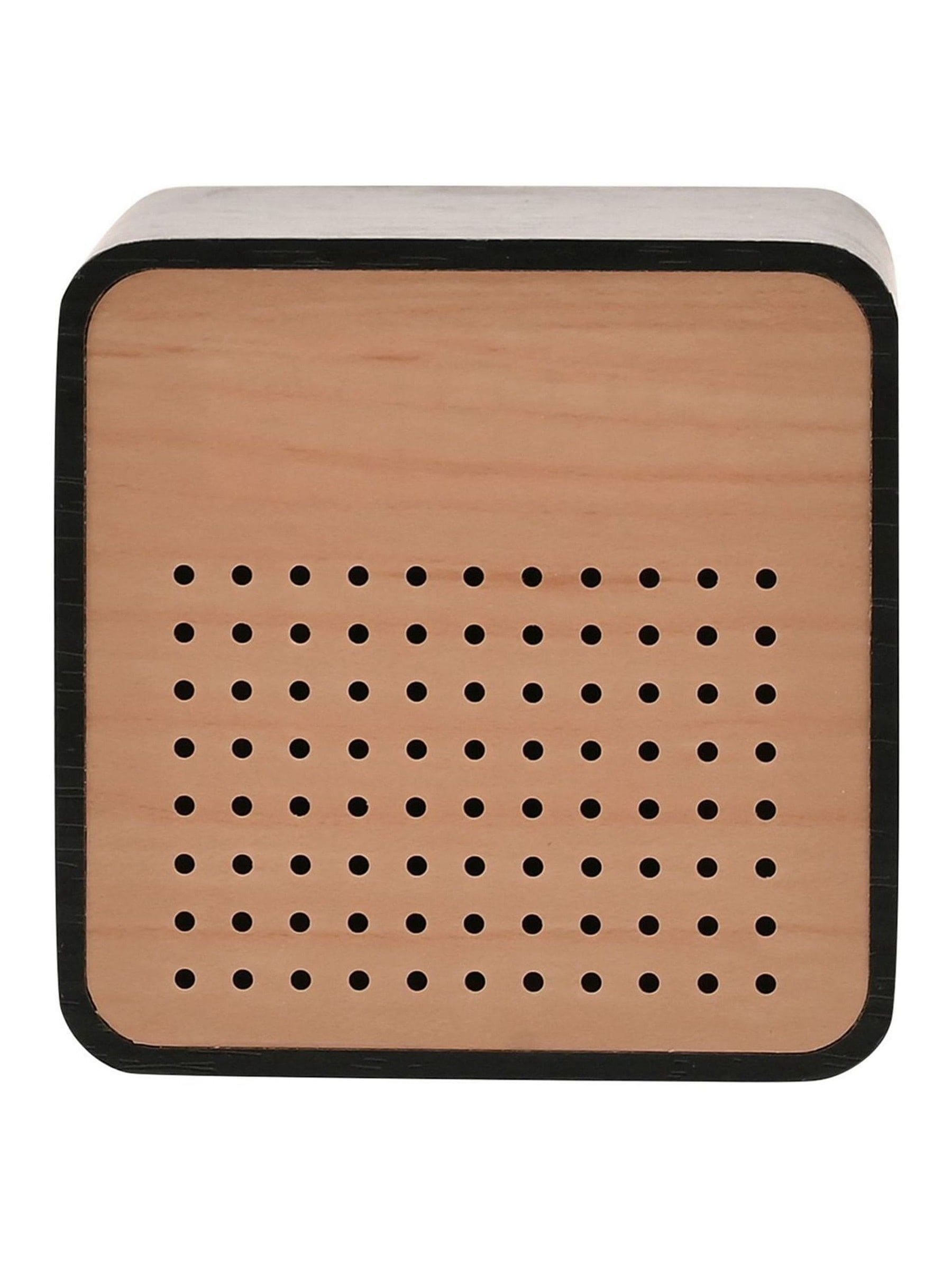 Widdop brown wooden alarm clock with Bluetooth speaker, imported from the UK