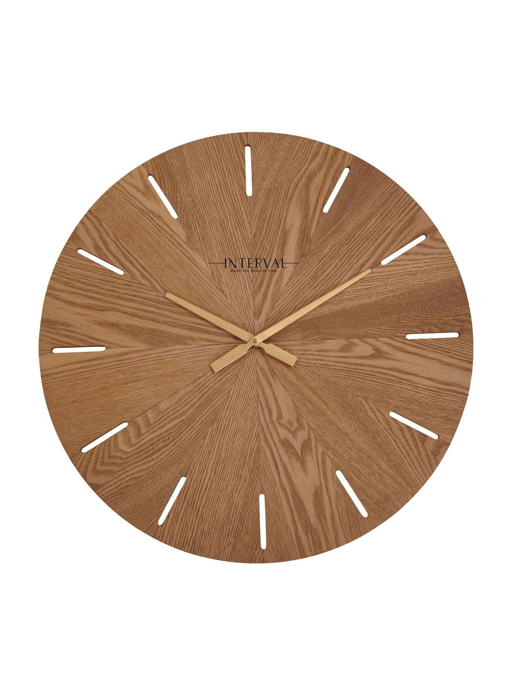 Widdop brown wooden wall clock 60cm, imported from the UK