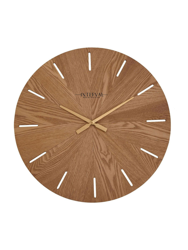 Widdop brown wooden wall clock 60cm, imported from the UK