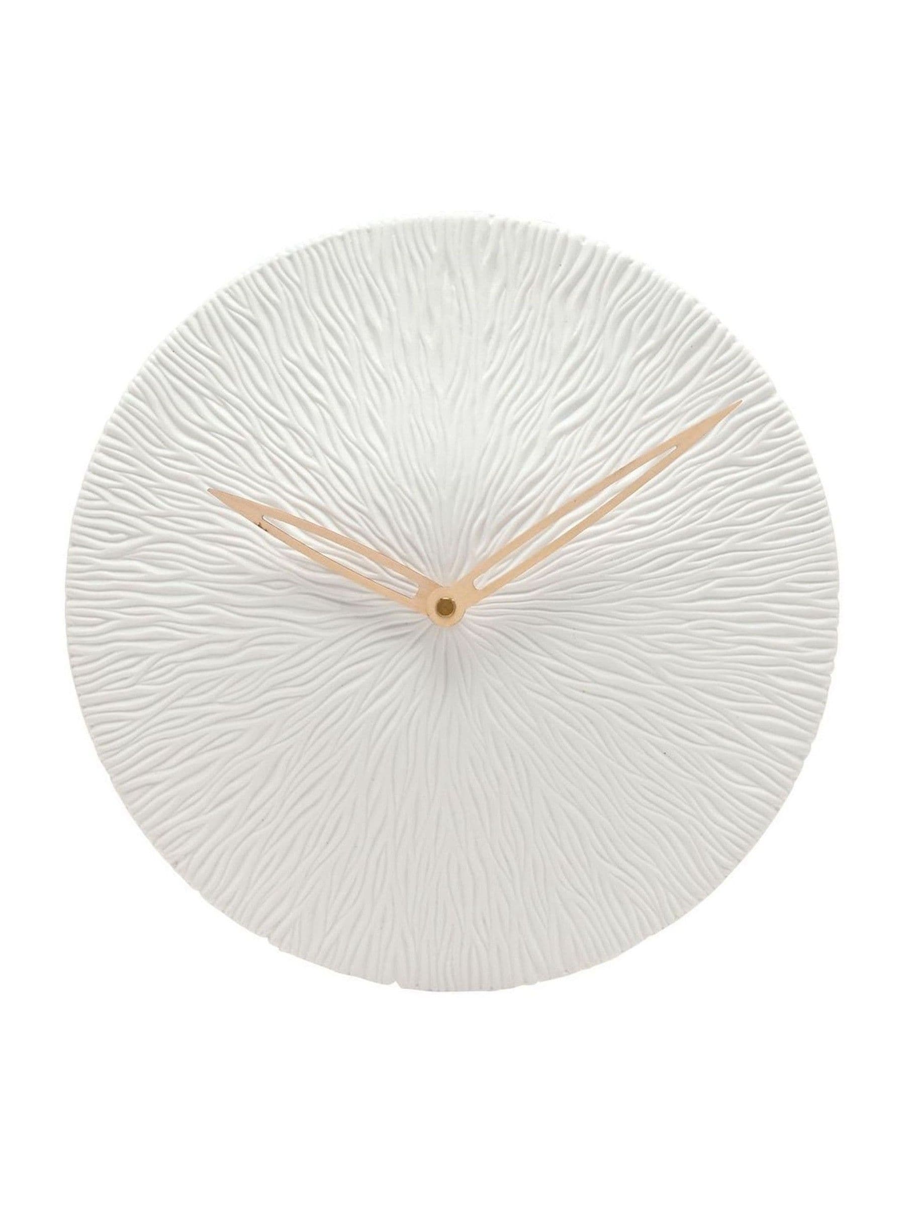 Widdop white round porcelain wall clock 35cm, UK version
