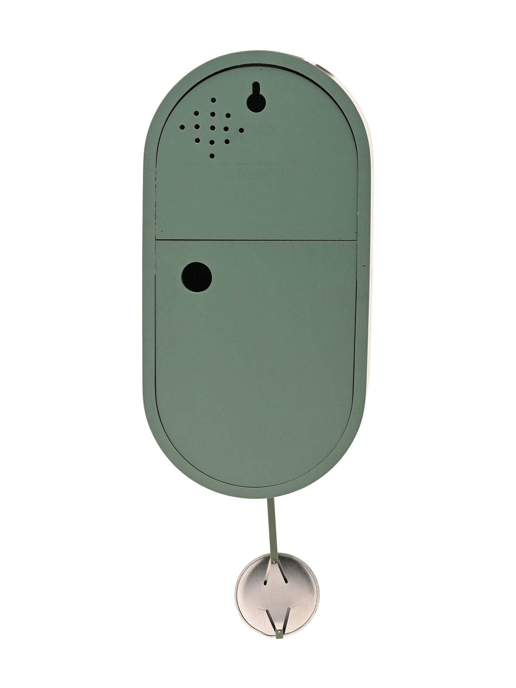 Widdop green interval cuckoo clock with pendulum, UK version