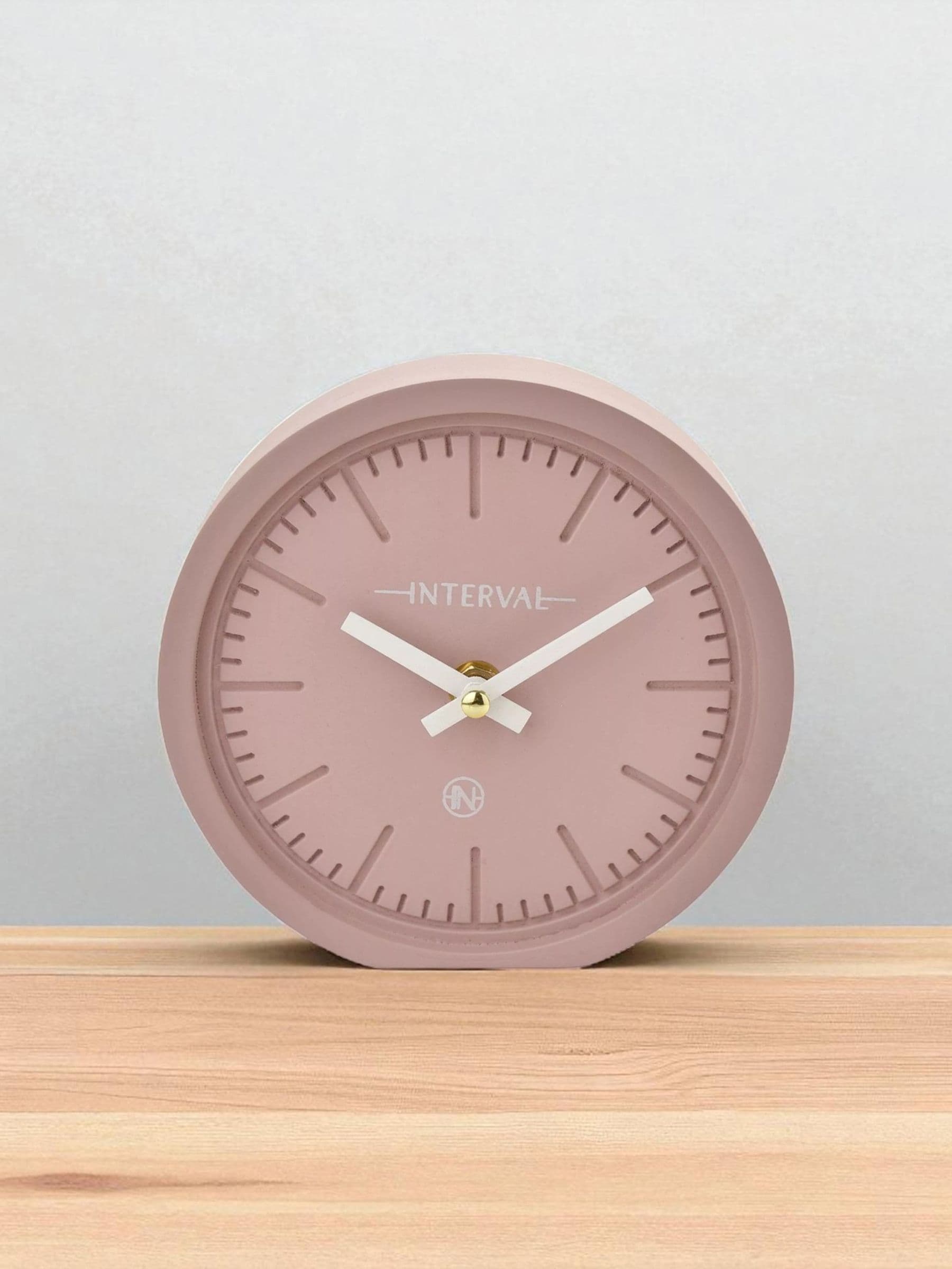 Widdop pink minimalist desk clock, imported from the UK
