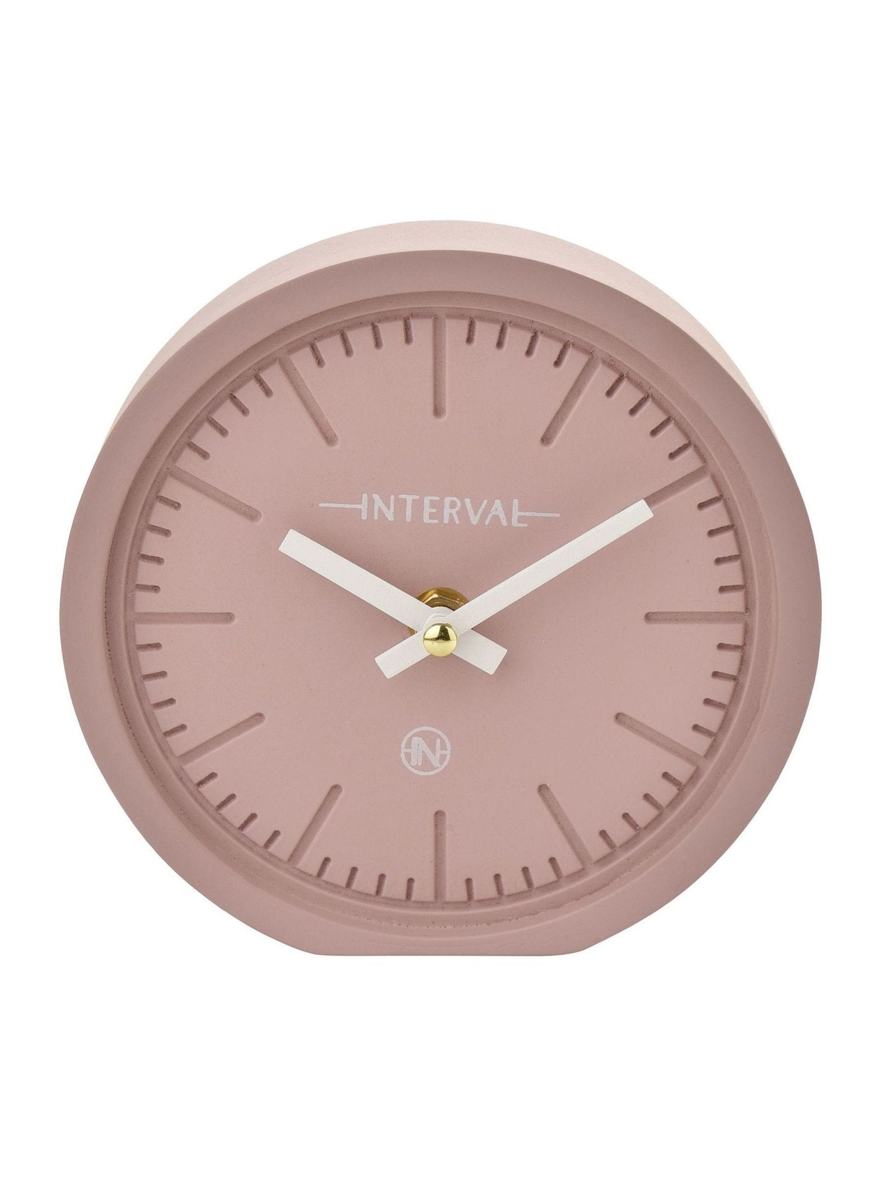 Widdop pink minimalist desk clock, imported from the UK