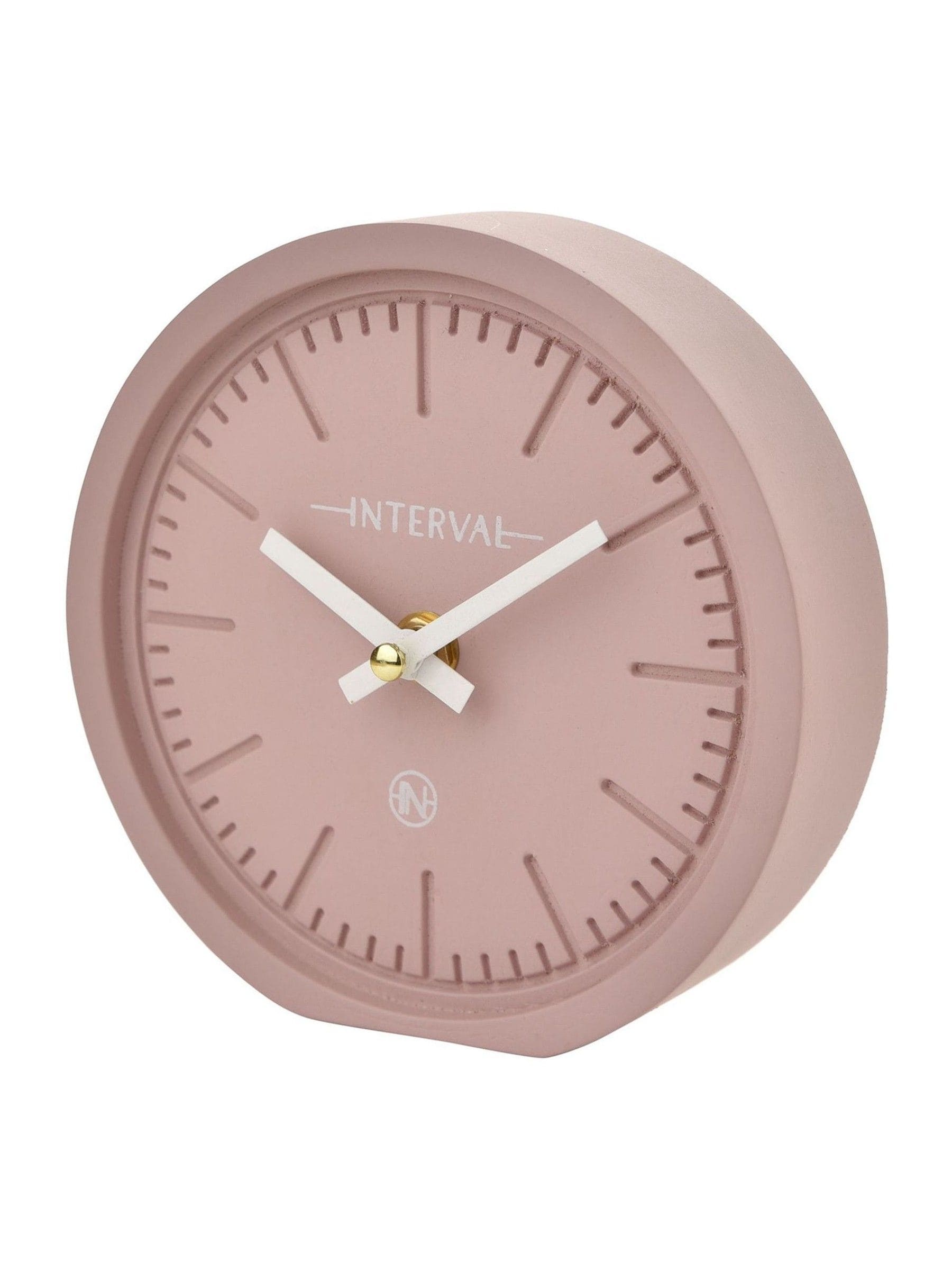 Widdop pink minimalist desk clock, imported from the UK