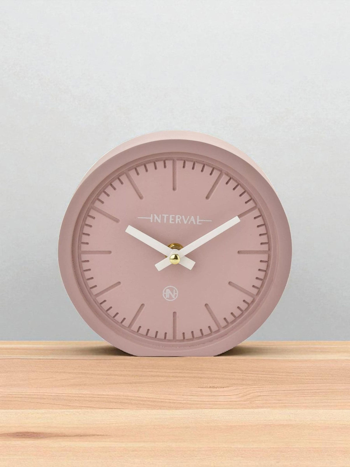 Widdop pink minimalist desk clock, imported from the UK