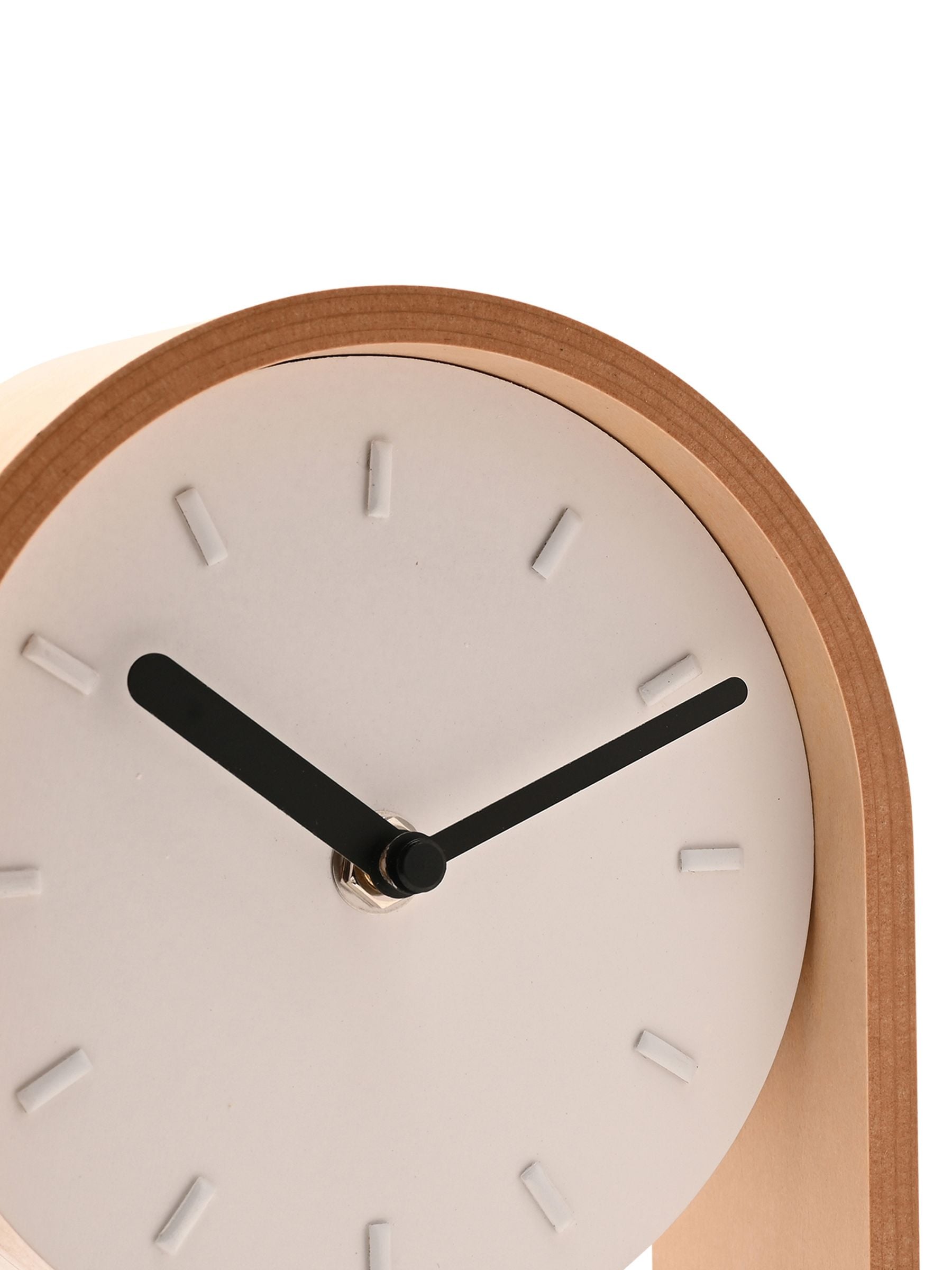 Widdop white pendulum wooden desk clock (British brand)