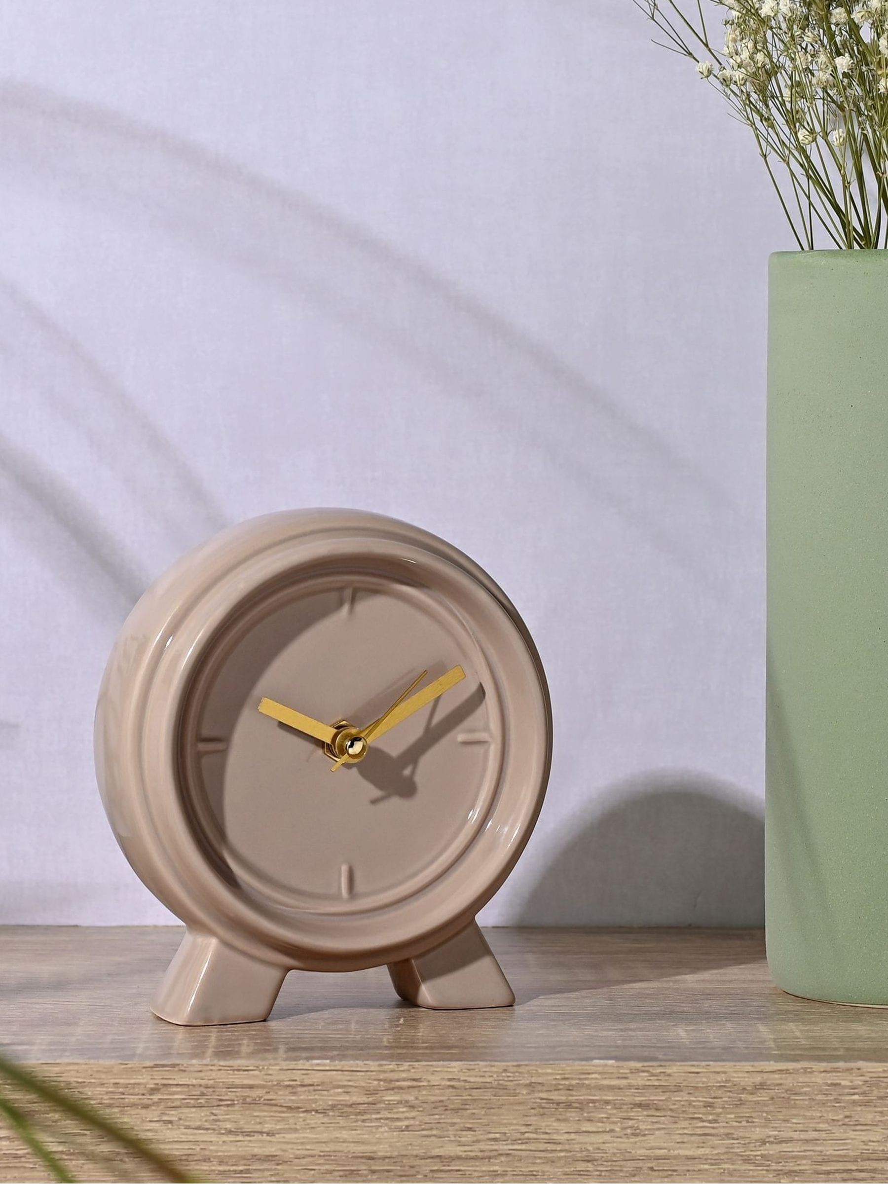 Widdop Brown ceramic mantle clock, imported from the UK