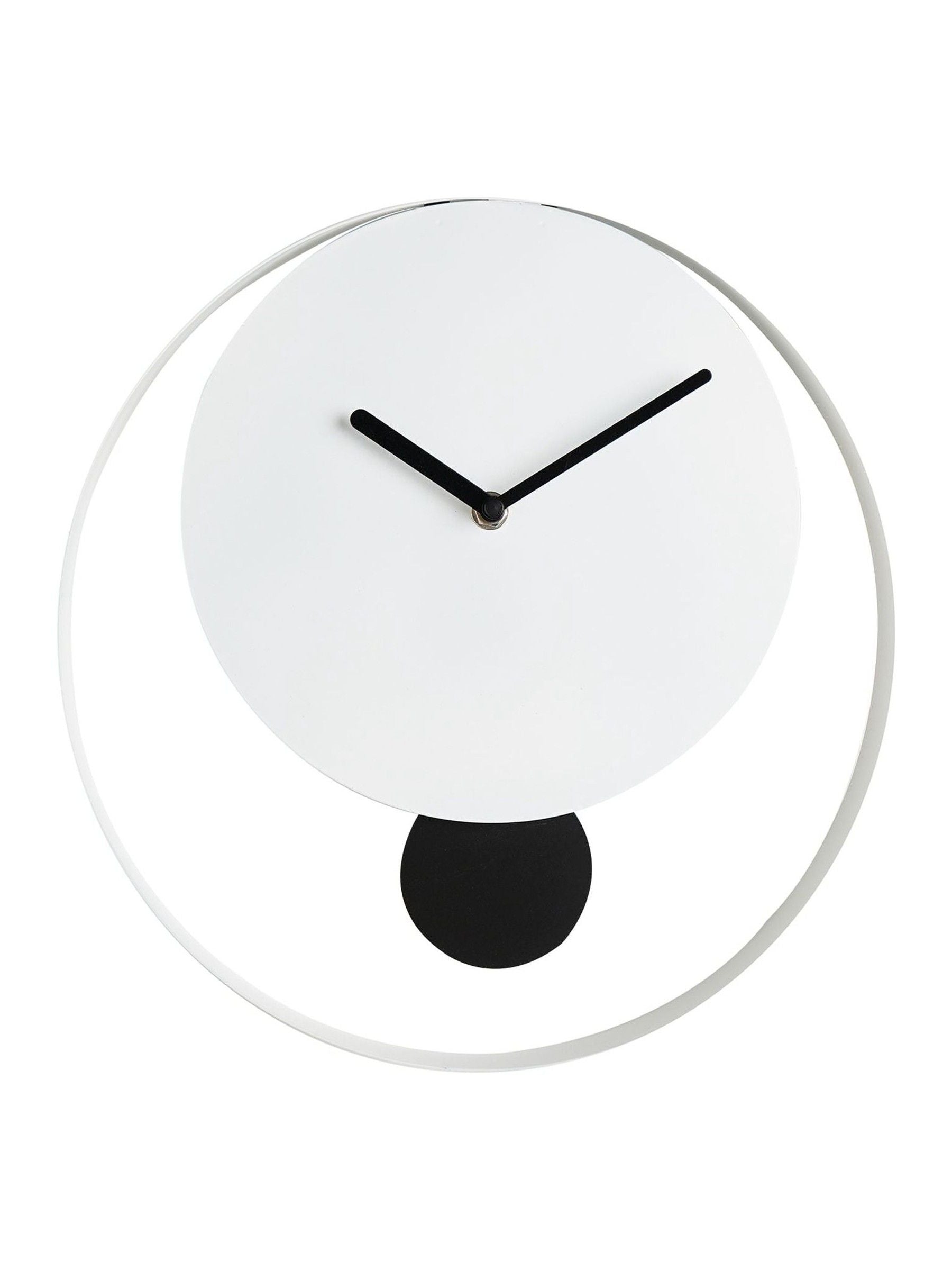 Widdop white pendulum wall clock with black hands (British brand)