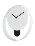 Widdop white pendulum wall clock with black hands (British brand)