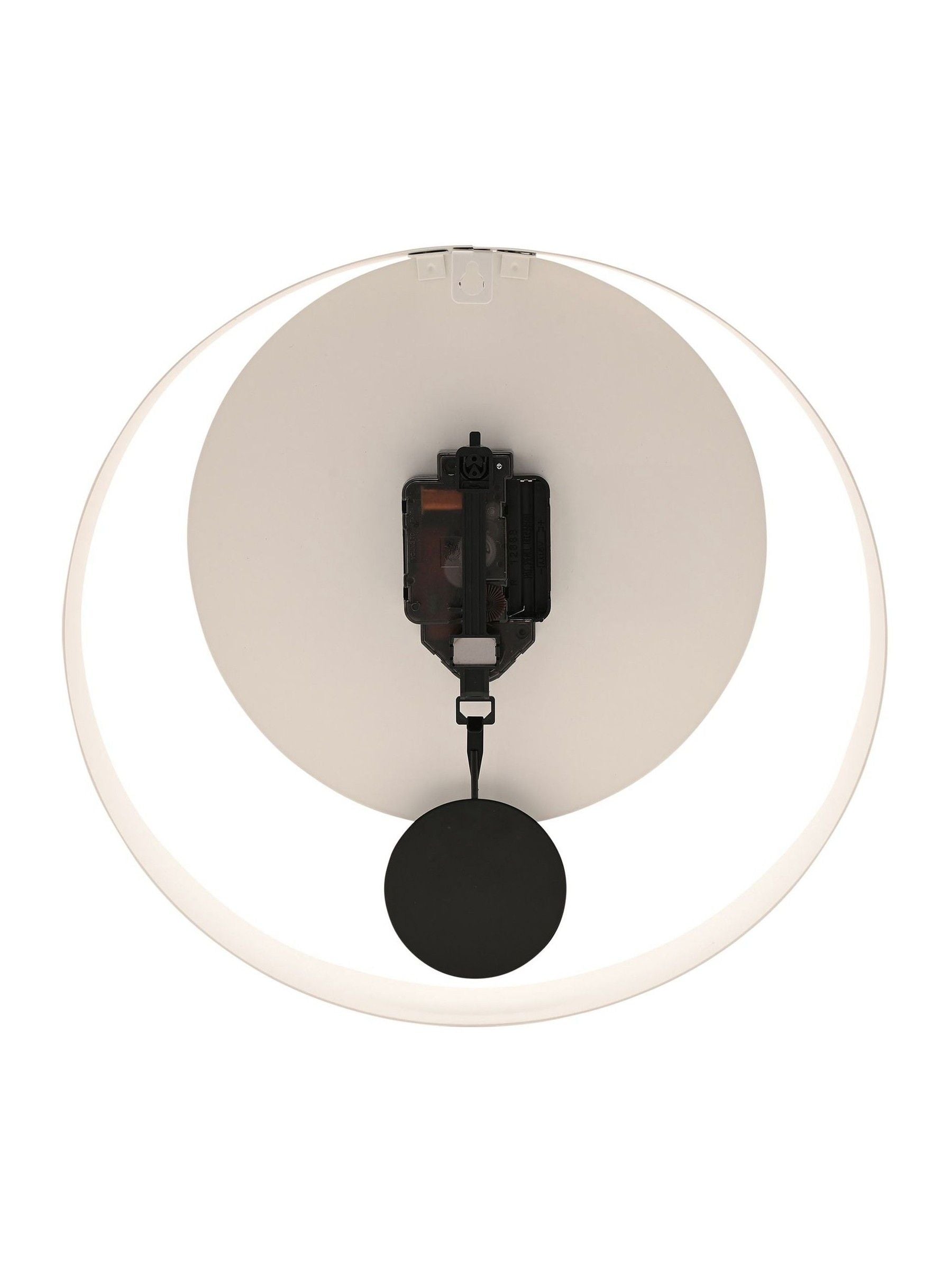 Widdop white pendulum wall clock with black hands (British brand)