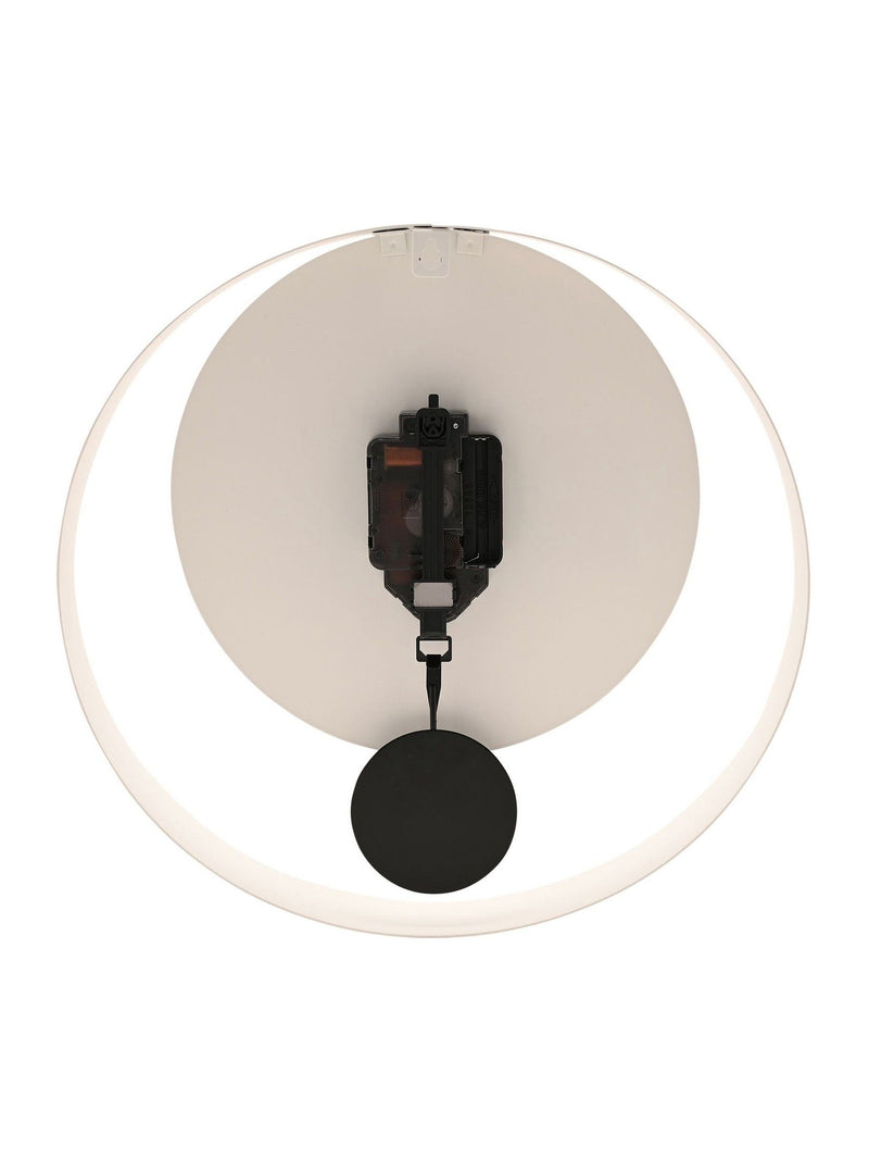 Widdop white pendulum wall clock with black hands (British brand)