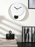 Widdop white pendulum wall clock with black hands (British brand)