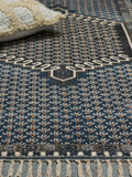 French Connection Blue Poppyfield printed flatweave cotton runner - British product