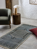 French Connection Blue Poppyfield printed flatweave cotton runner - British product