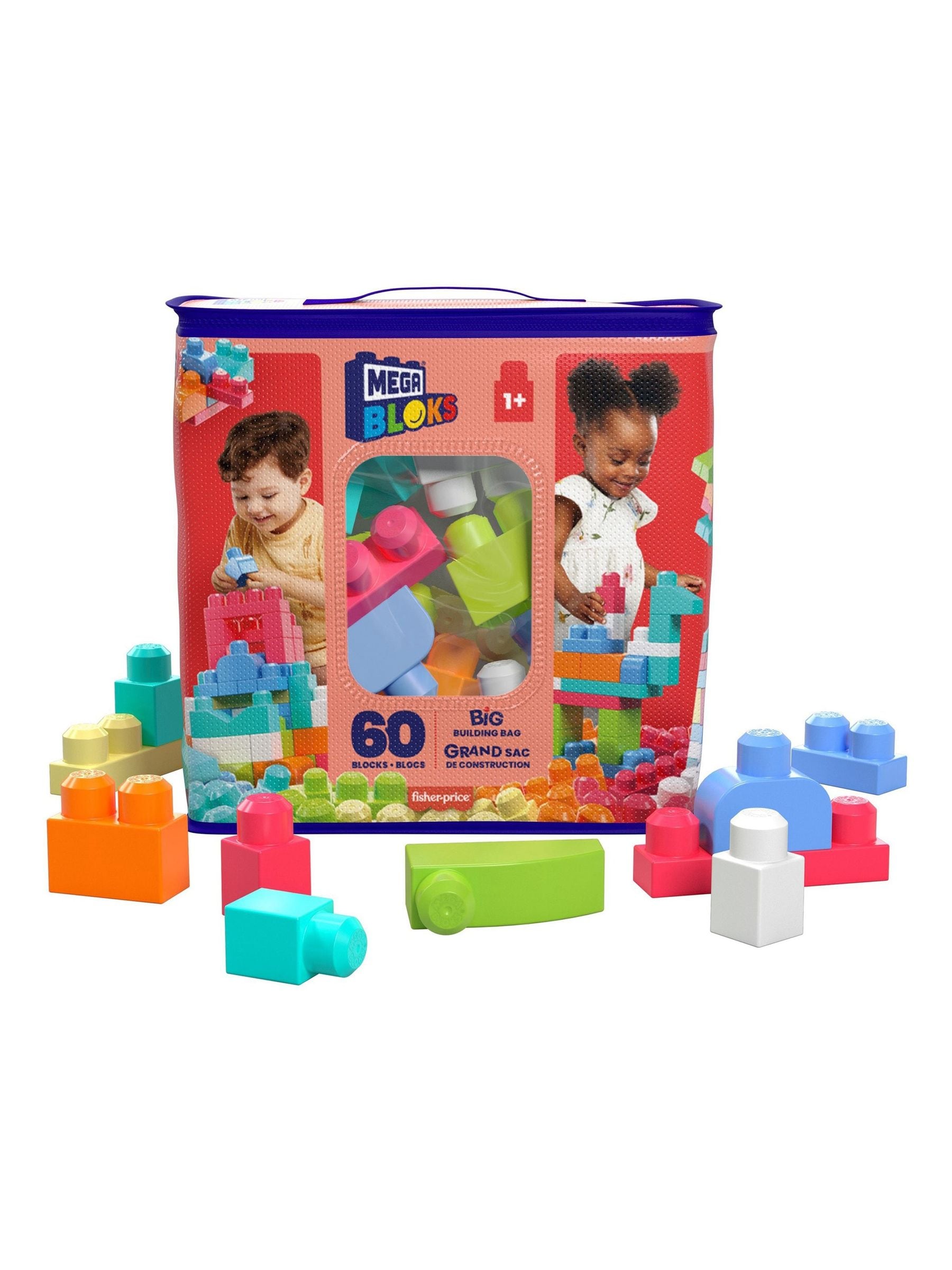 Mega Bloks 60 piece pink building blocks bag, imported from the UK