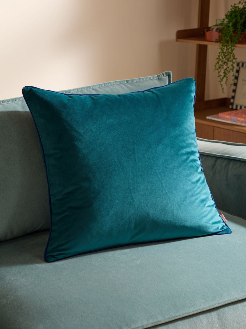 Furn Teal/Navy Meridian Velvet 55 x 55cm Cushion Cover