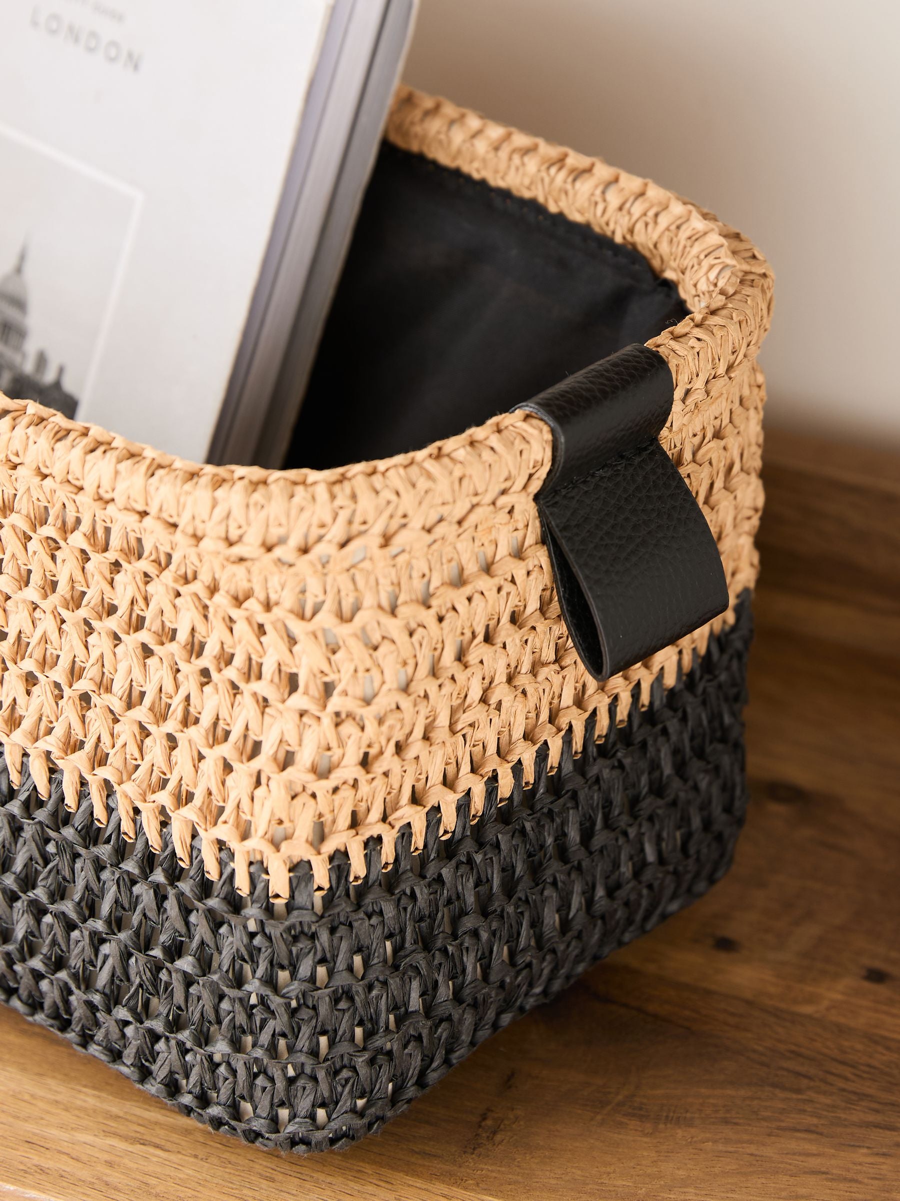 Bronx slimline storage basket natural - British product
