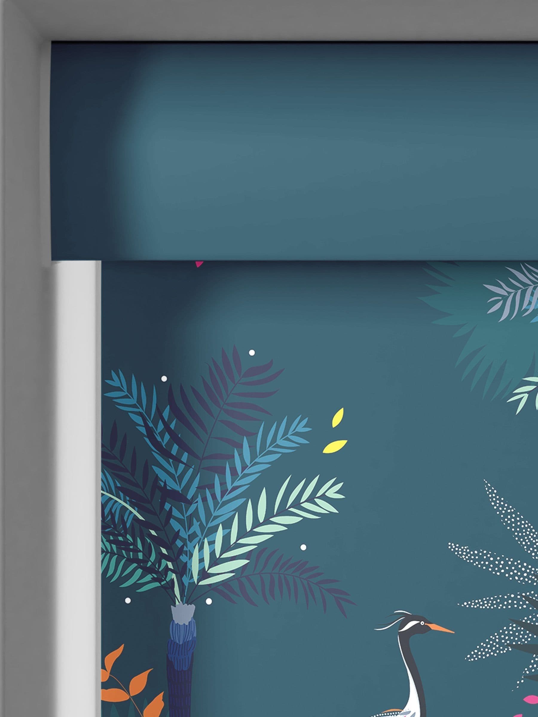 Sara Miller Heron roller blinds teal green - British product