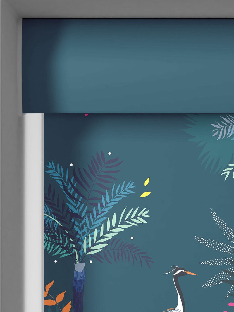 Sara Miller Heron roller blinds teal green - British product