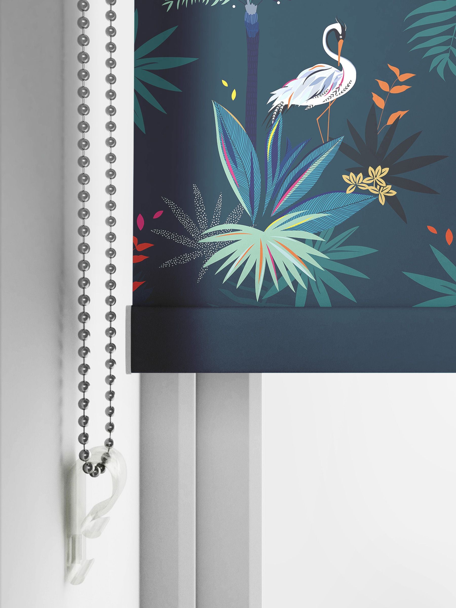 Sara Miller Heron roller blinds teal green - British product
