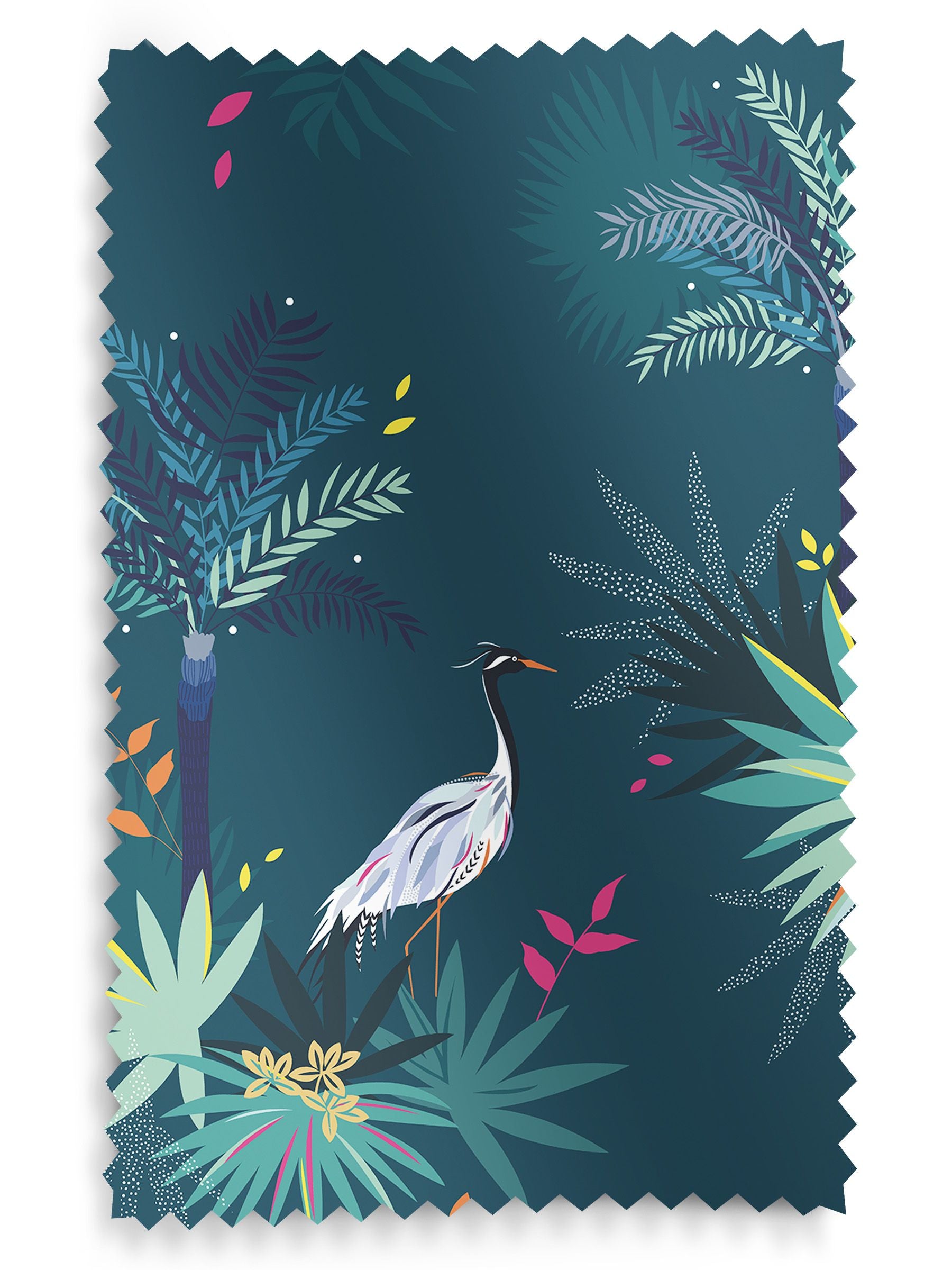Sara Miller Heron roller blinds teal green - British product