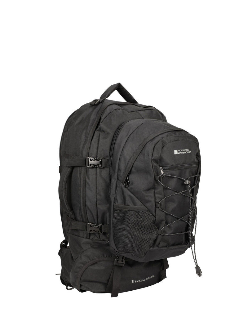 Mountain Warehouse Black Traveller 60+20L Rucksack, imported from the UK